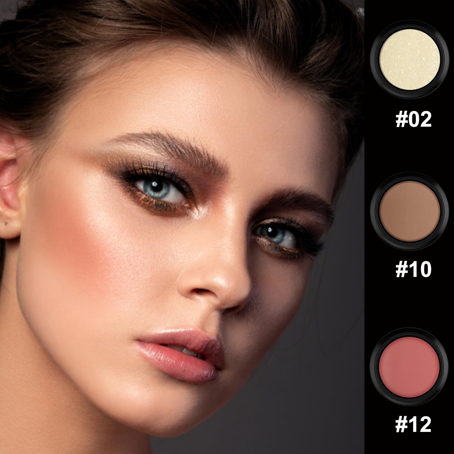 3 Pcs Cream Contour Stick Makeup Kit, Shades with Highlighter,Blush and Bronzer Contour Stick for Sculpt the Cheeks, Waterproof, Matte & Dewy Finish (Light-Medium,#02+#10+#12)-Velvo Beauty