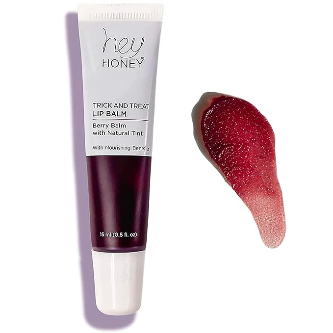 Hey Honey Skincare Trick and Treat Honey Berry Plumping Lip Balm | 2 In 1 Natural Tint with Hydrating & Moisturizing Properties | Targeting Your Lips Area Wrinkles | 0.5 oz (Honey Berry)-Velvo Beauty