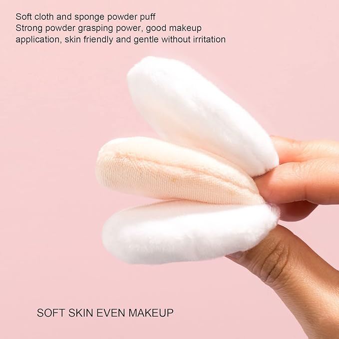 Dioche Loose Powder Container with Puff Sifter Lids, Plastic Refillable Empty Loose Powder Puff Case Face Powder Blusher Makeup Cosmetic Jars Containers for Travel Daily Use-Velvo Beauty