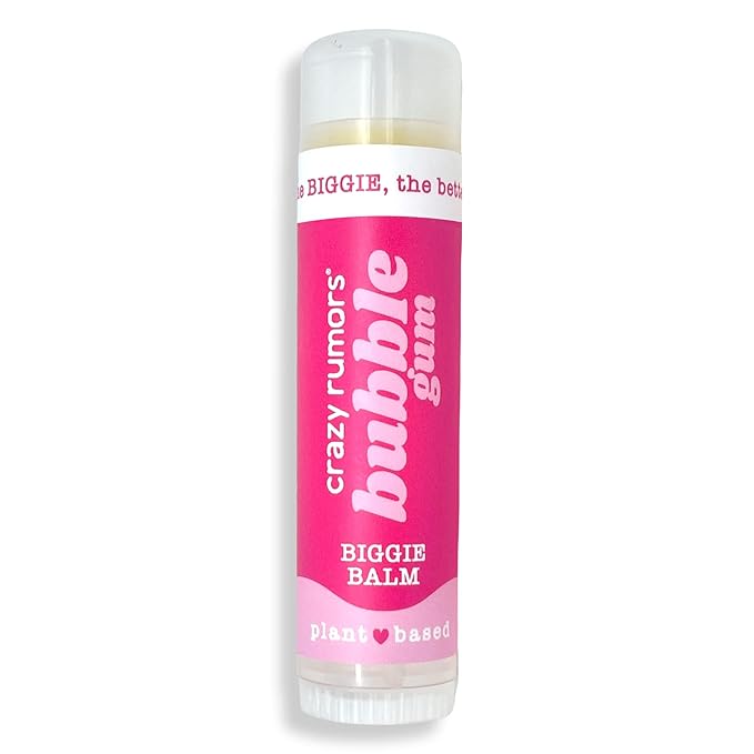Crazy Rumors Biggie Bubble Gum Flavored All Natural, Plant Based Lip Balm to Moisturize and Nourish your Lips - Bubble Gum Tube 0.6 oz (4x Larger than standard 0.15 oz lip balm)-Velvo Beauty