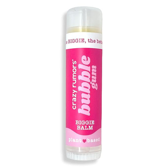 Crazy Rumors Biggie Bubble Gum Flavored All Natural, Plant Based Lip Balm to Moisturize and Nourish your Lips - Bubble Gum Tube 0.6 oz (4x Larger than standard 0.15 oz lip balm)-Velvo Beauty