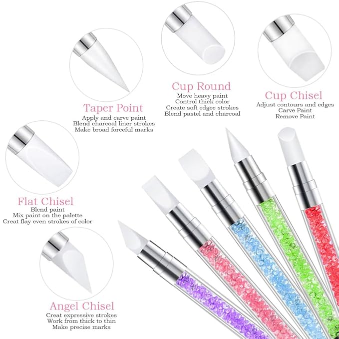 Nail Art Tools,Nail Art Brush,2 sets Nail Stand,5 PCS Dual Tipped Nail Dotting Tool and Sculpture Pen, Acrylic Silicone Nail Pen, Nail Design Tools-Velvo Beauty