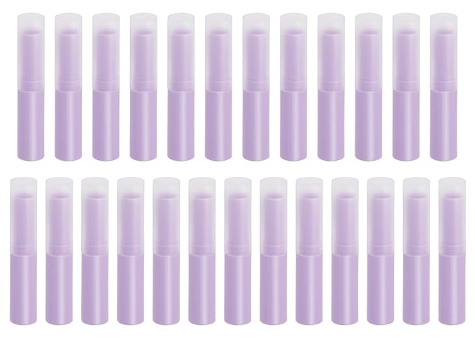 0.14oz Empty Flavored Lip Balm Container Tubes Plastic Homemade Moisturizing Lip Stick with Caps Bulk Fit for Women Adult DIY Making Supplies, 25 Count (Purple)-Velvo Beauty