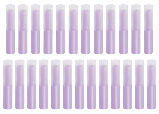 0.14oz Empty Flavored Lip Balm Container Tubes Plastic Homemade Moisturizing Lip Stick with Caps Bulk Fit for Women Adult DIY Making Supplies, 25 Count (Purple)-Velvo Beauty