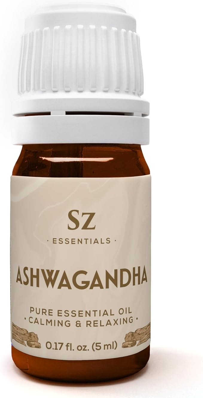 Ashwagandha Essential Oil, 100% Pure and Natural - Undiluted, Steam Distilled from Withania Somnifera - Woody & Earthy Scent with Nutty Overtones - Therapeutic Grade & Vegan - 0.17oz-Velvo Beauty