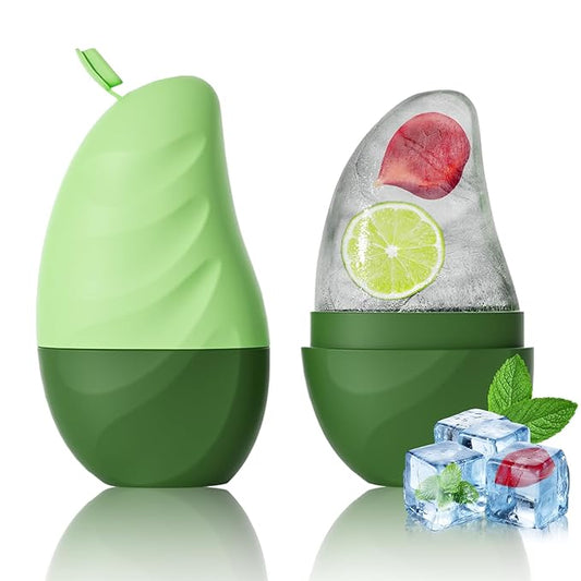 Silicone Facial Ice Cube Roller Massager, Facial Beauty Care Tool, Reusable Face Ice Mold - Brighten Skin, Reduce Puffiness for Face & Eyes (Green)-Velvo Beauty