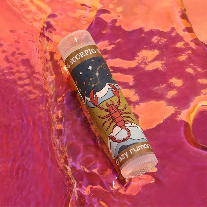 Crazy Rumors Scorpio Zodiac All Natural, Plant Based Lip Balm to Moisturize and Nourish your Lips - Water Blend-Velvo Beauty