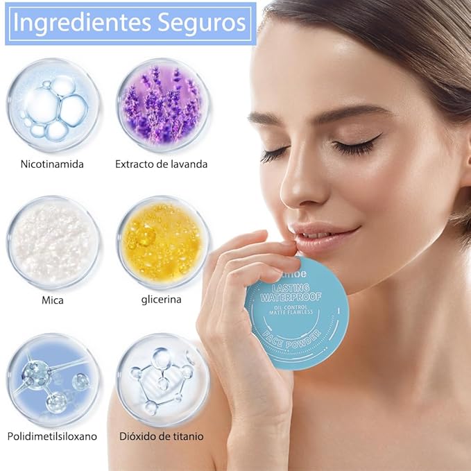 Maycheer Face Powder- Lasting Waterproof Face Powder-Maycheer Setting Powder Oil Absorbing Compact for Face (01, M)-Velvo Beauty