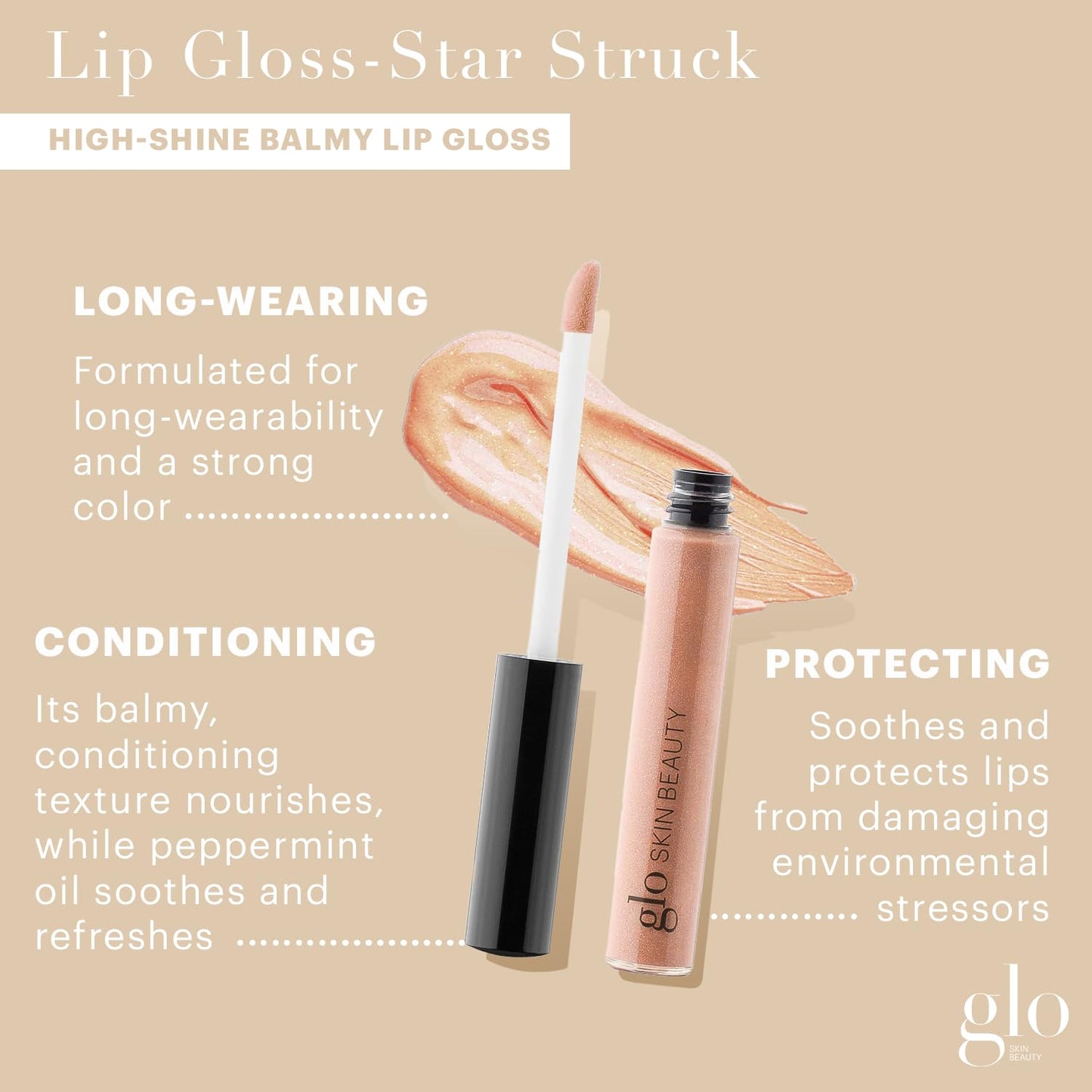 Glo Skin Beauty Lip Gloss in Star Struck - Sheer Brilliant Gold Shimmer - 20 Shades - Non-Sticky - Cruelty Free-Velvo Beauty
