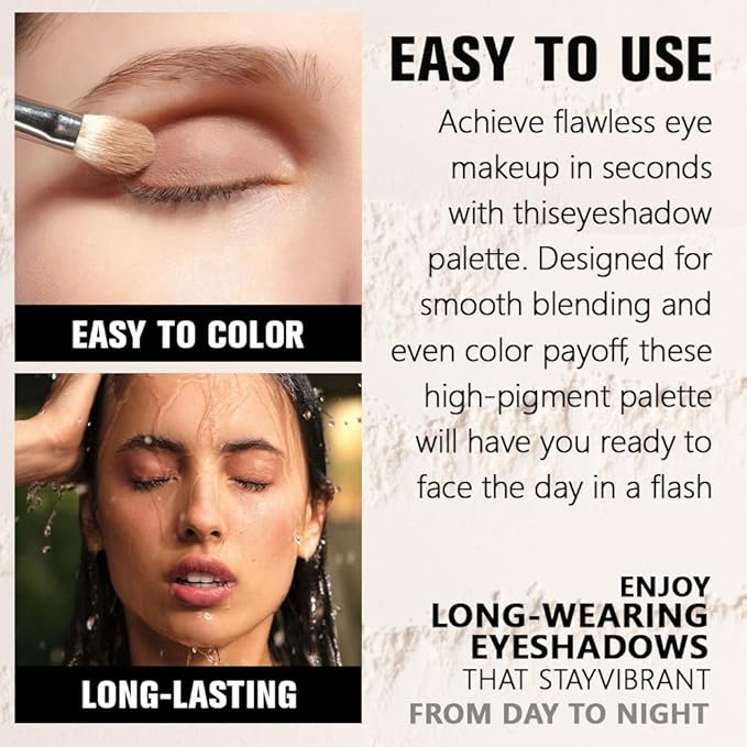 Nude Brown Single Glitter Eyeshadow Makeup, Neutral Powde Eye Shadow for Women, Nude Shimmer Singles Eyeshadow Palette Pigmented Waterproof, sombras para ojos, Girls Monochrome Eyeshadows Gift-Velvo Beauty