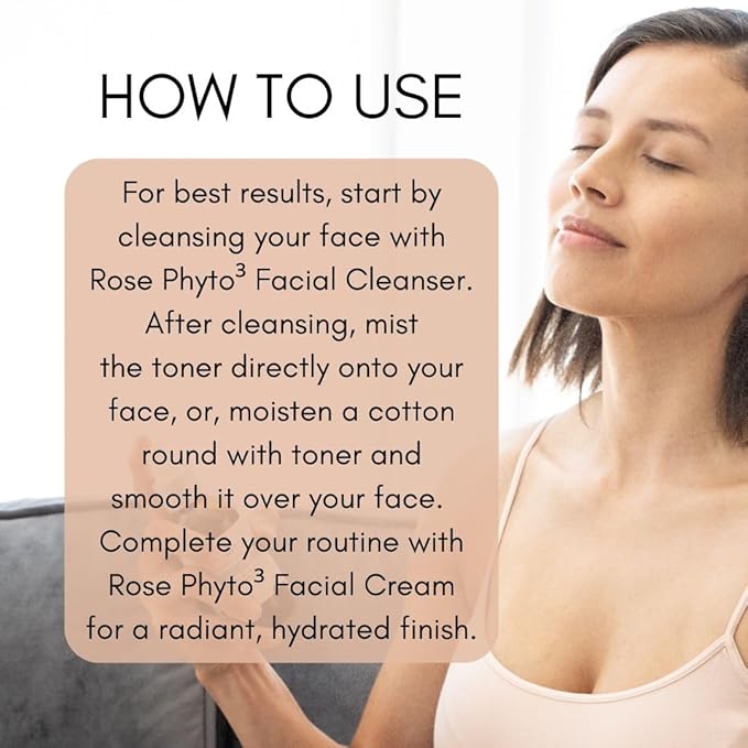 Organic Phyto³ Rose Water Facial Toner Spray - Pure Rosewater for Face, with Acaí and Herbal Extracts - Eco-Friendly and Vegan - Hydrating Rose Water Organic Face Spray (4 oz)-Velvo Beauty