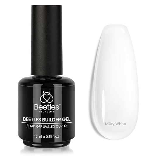 Beetles Milky White Builder Gel for Nails 7 in 1 Strengthener Gel for Nail Extension Building Nail Apex DIY at Home Beauty Gift Sets for Women,Base Coat Need-Velvo Beauty