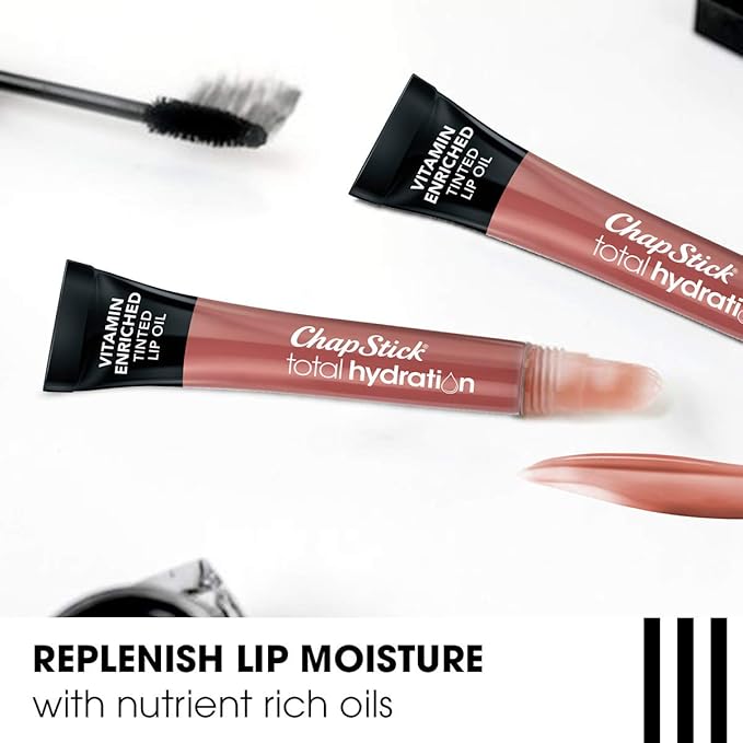 ChapStick Total Hydration Vitamin Enriched Blushed Bronze Tinted Lip Oil Tube, Lip Care - 0.24 Oz-Velvo Beauty