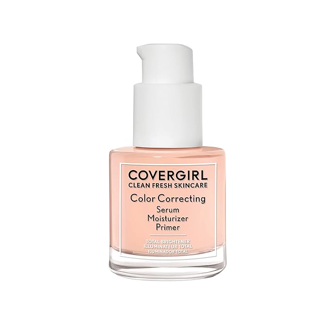 COVERGIRL Clean Fresh Color Correcting Serum + Moisturizer + Primer – Moisturizer, Face Primer, Covergirl Skincare, Vegan Formula – Light, 30ml (1.0 fl oz)-Velvo Beauty