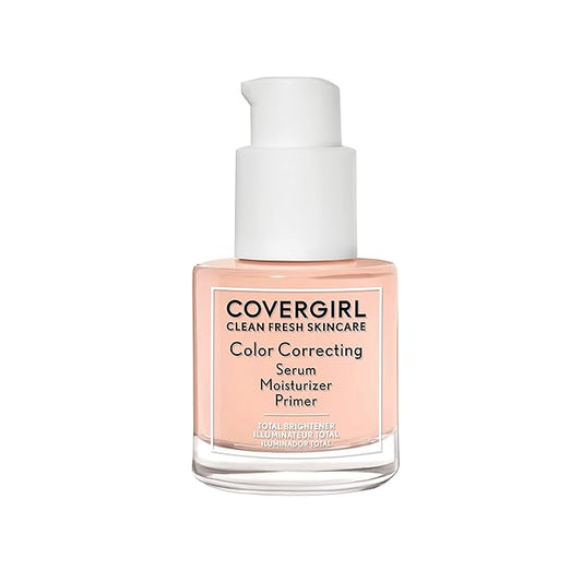 COVERGIRL Clean Fresh Color Correcting Serum + Moisturizer + Primer – Moisturizer, Face Primer, Covergirl Skincare, Vegan Formula – Light, 30ml (1.0 fl oz)-Velvo Beauty