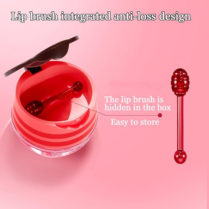2 Pcs Bee Lip Balm Honey Pot,Honey & Strawberry Lip Mask Propolis Moisturizing Lip Balm with Stick,Prevention Dry and Cracked Lip Scrubs,Exfoliator Lip Wrinkle Skin Care Products-Velvo Beauty