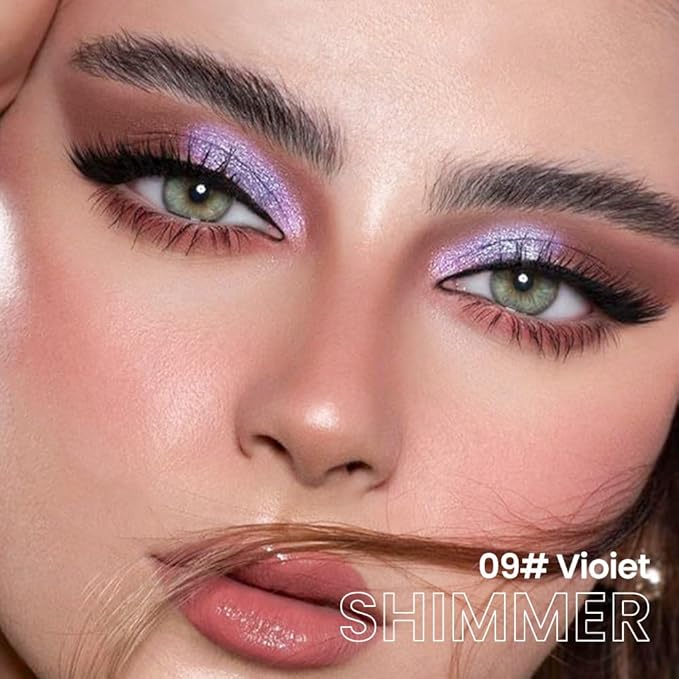 evpct Violet Shimmer Cream Eye Shadow Brightener Sticks Set for Eyes, Violet Shimmery Matte Pencil Eye shadow Applicator Stick Pen Palette Makeup Waterproof sombras en crema para ojos 09#-Velvo Beauty
