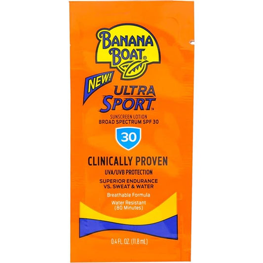 Banana Boat Sport Sunscreen, SPF 30 Protection lotion, Travel Packets 200 Count (Pack of 1)-Velvo Beauty
