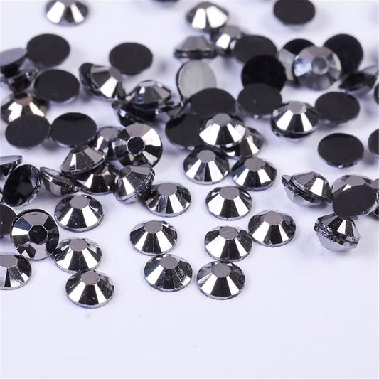 500 Pieces SS30 6mm Flatback Rhinestones Clear Glass Round Gems Crystals for Nail Art DIY Crafts Clothes Shoes Bags （Mineral Gray）-Velvo Beauty