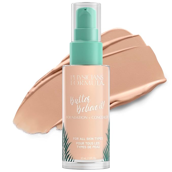 Physicians Formula Butter Believe It! Foundation + Concealer Light | Dermatologist Tested, Clinicially Tested-Velvo Beauty