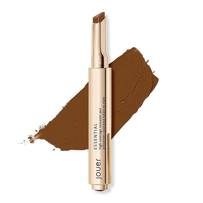 Jouer Essential High Coverage Concealer Pen - Under Eye Concealer for Dark Circles - Brightening Makeup for Eye Circles - Color Corrector Eye Primer with Hyaluronic Acid and Vitamin E-Velvo Beauty