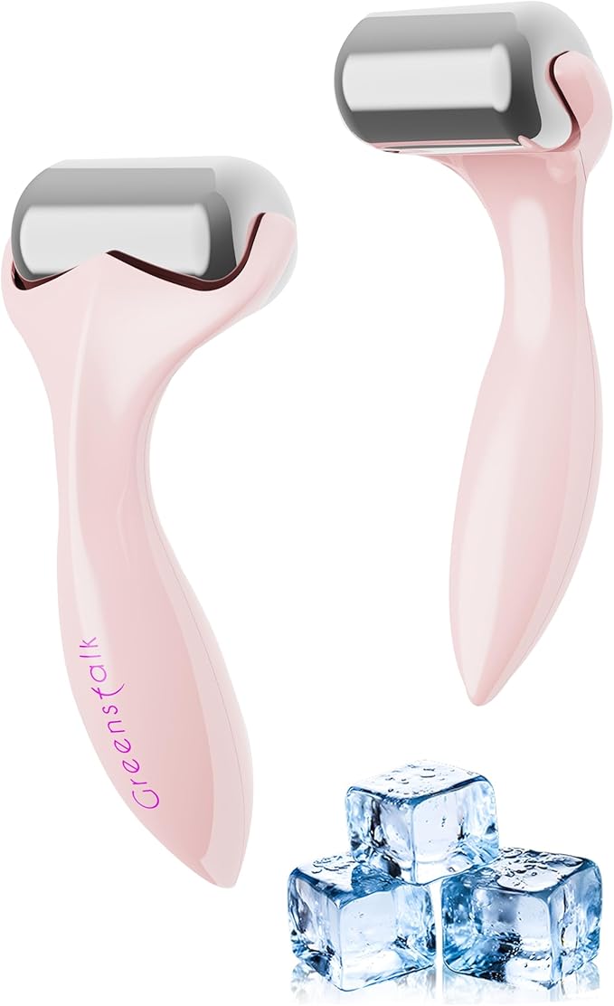 Greenstalk Ice Roller for Face & Eyes – Medical-Grade Stainless Steel Cooling Face Roller for Puffiness Relief, Dark Circles, Skincare Routine – Dual Cold & Warm Therapy, Ergonomic Design-Velvo Beauty