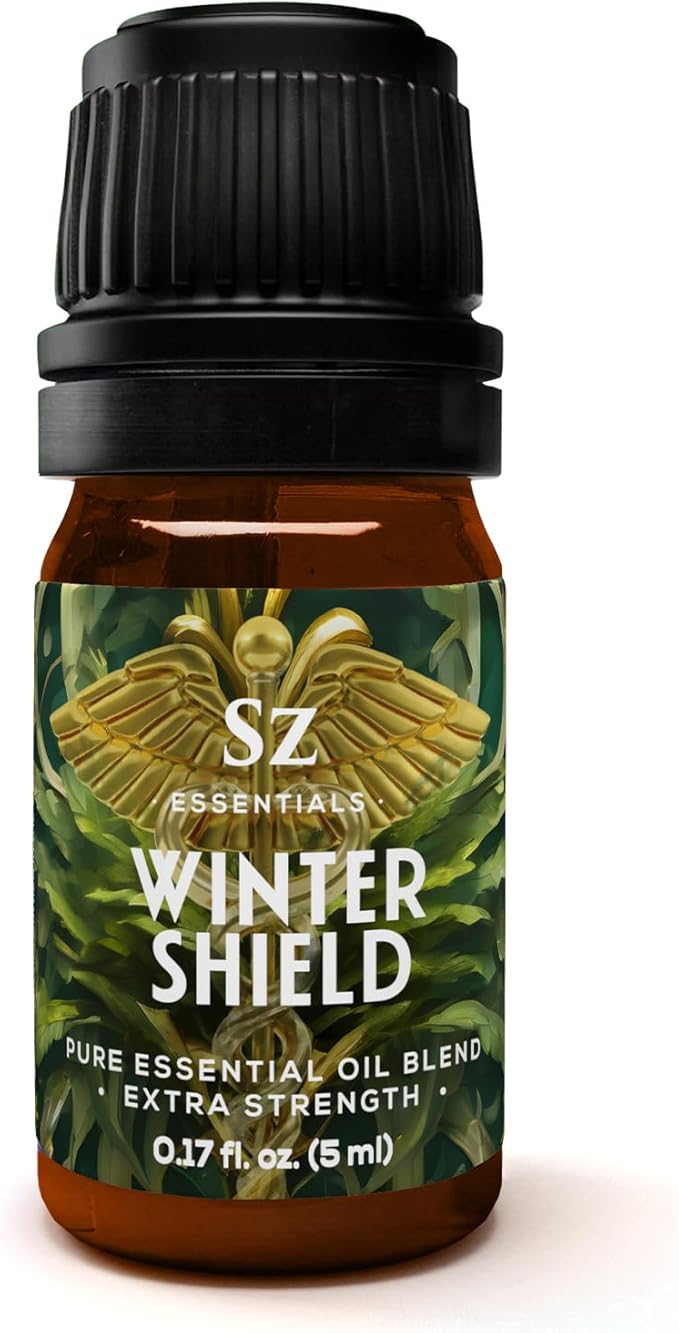 Winter Shield Essential Oil Blend for Diffuser and Humidifier - Extra Strength Protective Seasonal Defense - 100% Pure, Natural & Undiluted - Therapeutic Grade & Vegan - 0.17 oz (5ml)-Velvo Beauty