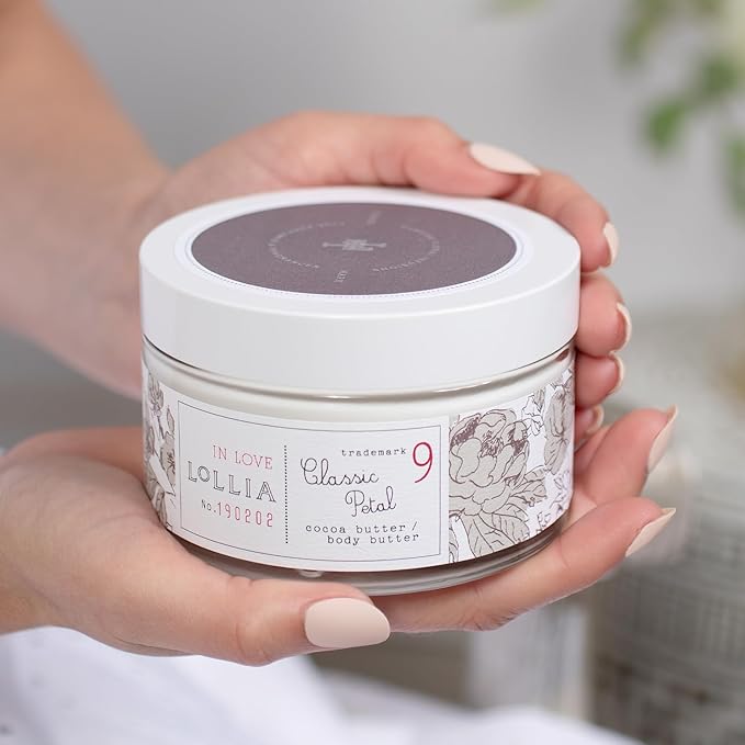 LOLLIA In Love Body Butter, 5.5 oz. - Classic Petal Fragrance - Shea Butter & Cocoa Butter, Body Lotion for Women, Hydrating & Smooth Body Moisturizer-Velvo Beauty