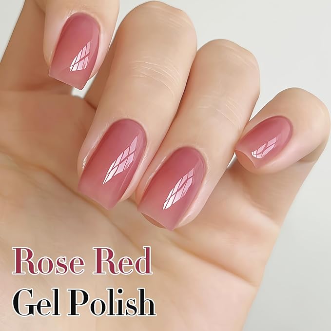 Double Rhythm Gel Polish Translucent Sheer Neutral Natural Light Milky Same Color Same Bottle 15ML Jelly Polish Art DIY at Home (Light Pink Purple-A1373)-Velvo Beauty