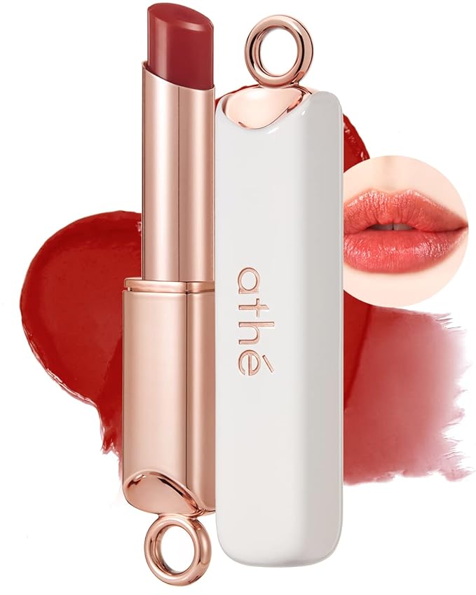 ATHÉ Authentic Lip Balm 08 LUSTY (Tinted), Lightweight Wear & Plumping Lips without Stickiness, Moisturizing & Nourishing Plant-Based Vegan Chapstick for Dry, Petrolatum Free, Cruelty-Free-Velvo Beauty
