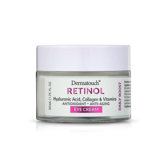 DERMATOUCH Retinol Eye Cream, 1.75 oz - Hyaluronic Acid, Peptides & Vitamins - Made in America-Velvo Beauty