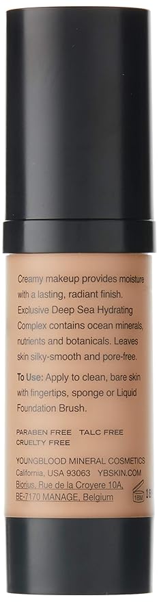 Youngblood Clean Luxury Cosmetics Liquid Mineral Foundation, Capri | Dewy Mineral Lightweight Full Coverage Makeup for Dry Skin Poreless Flawless Tinted Glow | Vegan, Cruelty Free, Gluten-Free-Velvo Beauty