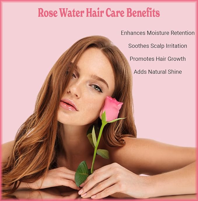Natural Born Oils 8oz Rose Water Hydrosol, 100% Pure and Natural, Organic, Steam-distilled, Facial Toner Cleanser, with Sprayer, 8-Rose-Water-Velvo Beauty