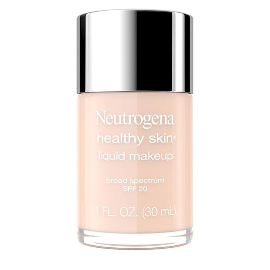 Neutrogena Healthy Skin Liquid Makeup Foundation with Broad Spectrum SPF 20 Sunscreen, Medium Coverage Foundation with Nourishing Pro-Vitamin B5, Natural Ivory 20, 1 fl. oz-Velvo Beauty