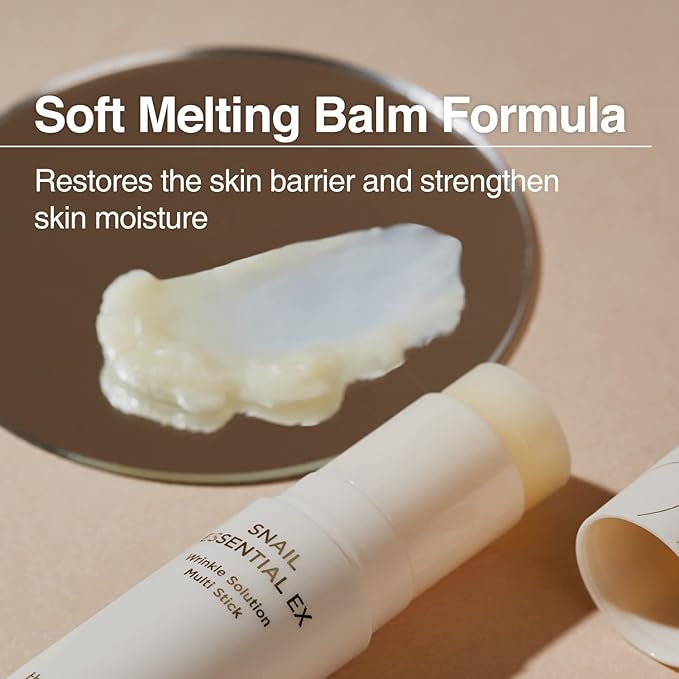 THESAEM Snail Essential EX Wrinkle Solution Multi-Purpose Balm Stick – Anti Aging & Moisturizing – Face & Eye Treatment – With Snail Collagen & Honey for Moist Glow, 0.4oz.-Velvo Beauty