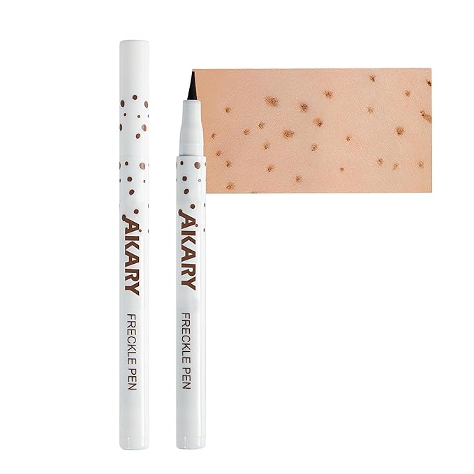AKARY Freckle Pen Professional Lifelike Face Concealer Point Out Natural Waterproof Longlasting Soft Artificial Freckles Fine Makeup Freckle Pen Life Face Decoration (#02 Natural coffee)-Velvo Beauty