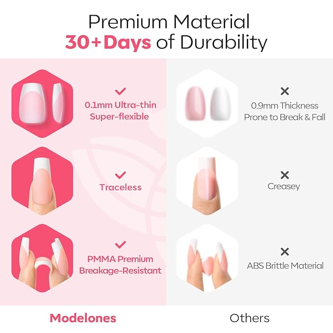 Modelones Gel Nail Kit, Press On Nails Kit with LED Light, 150 PCS Extra Short Pink Square, 15 Sizes French Tip Press on Nails, NailBoxie Pre-Colored Nail Tips for Easy DIY Nail Art-Velvo Beauty