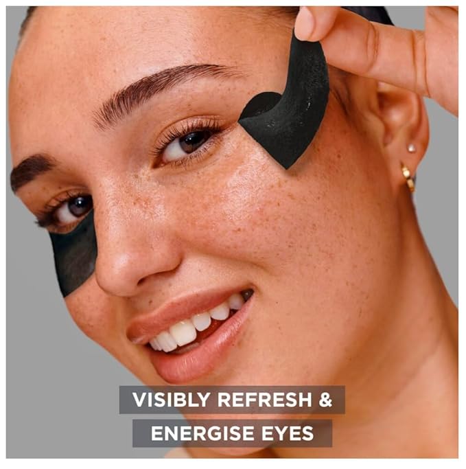 Garnier Charcoal Caffeine Depuffing Anti-Eye Bags Sheet Eye Mask (6 COUNT)-Velvo Beauty