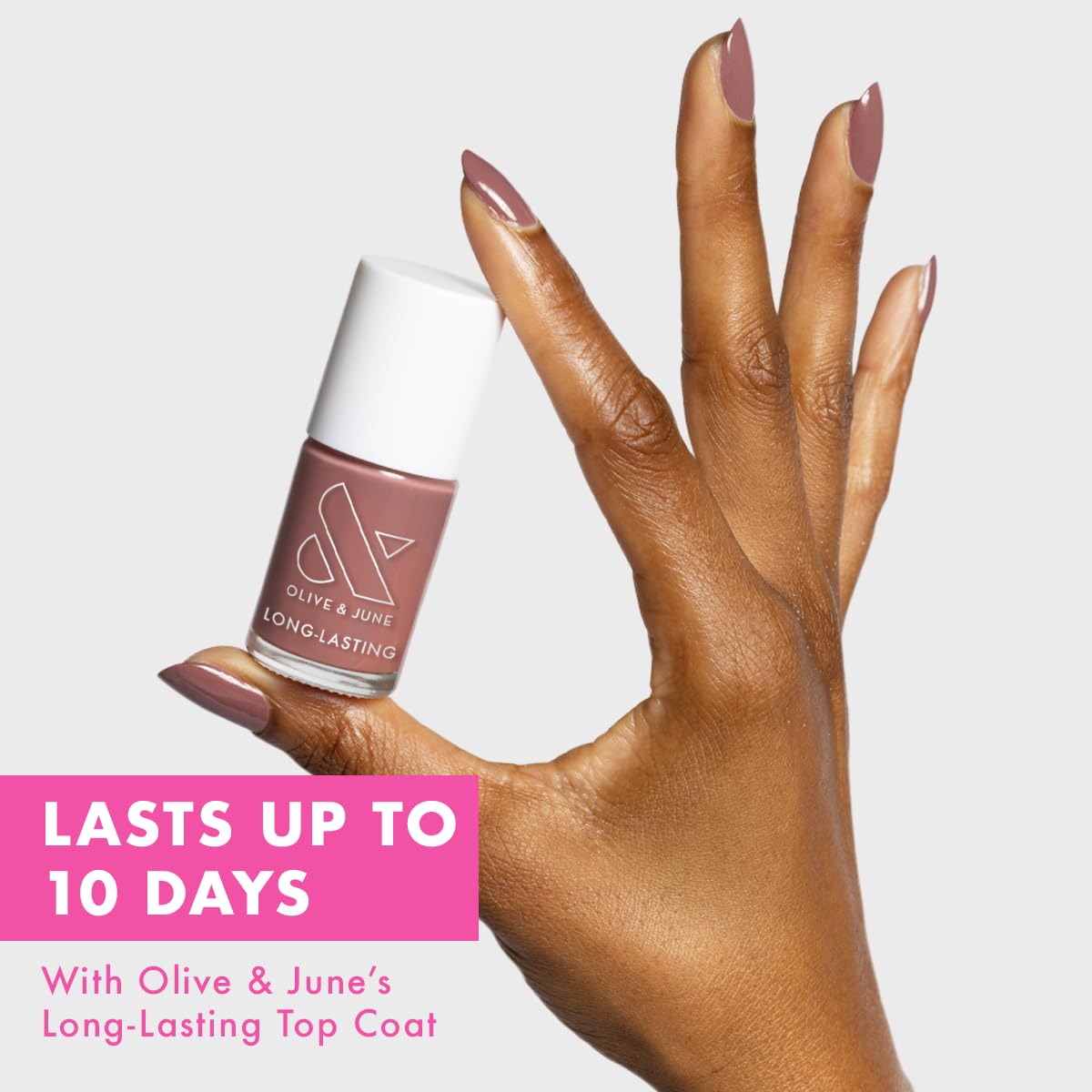 Olive & June Long Lasting Nail Polish | Plump Gel-Like Finish No Lamp Needed | Lasts up to 10 days | Salon-Quality Color at Home | 15-Free Vegan Cruelty-Free Chip-Resistant Shine |Shacket Rose Neutral-Velvo Beauty