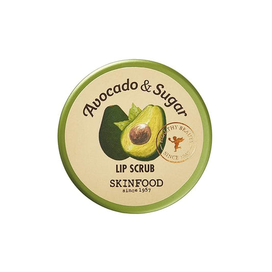 SKINFOOD Avocado Rich Lip Scrub 14g - Removes Dead Skin and Lip Nourishing & Moisturizing and Minerals, Soft Smooth Lips Scrub - Plump Lip Scrub - Dead Skin Lip Scrub for Smooth and Plump Lips-Velvo Beauty