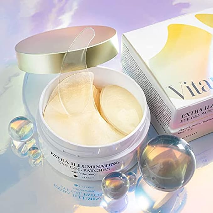 KSECRET Extra Illuminating Eye Gel Patches, 102g/3.45oz. 60pcs (15 full pairs) with VITAMIN C | Korean Skincare | Under Eye Masks for Pigmentation Revoval, Anti-Wrinkles, and Dark Circles…-Velvo Beauty