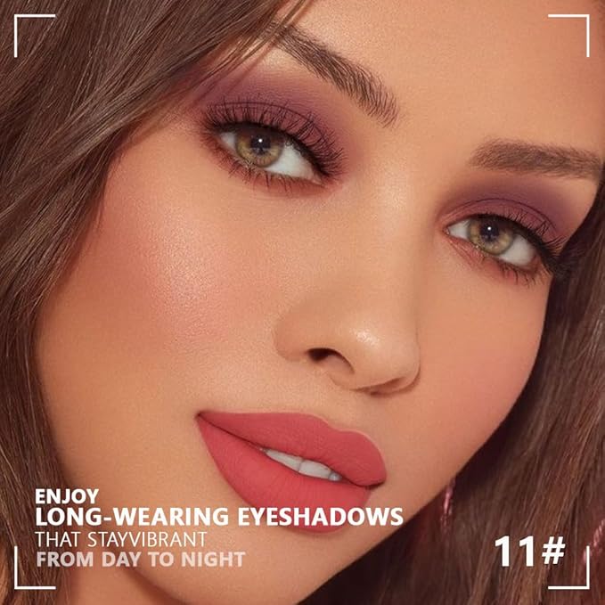 4 Colors Dark Brown Champagne Rose Gold Eye Shadow Powder Palette Makeup, Neutral Matte Shimmer Cream Quads Eyeshadow Palette for Women Highly Pigmented Waterproof, paleta de sombras de ojos 11-Velvo Beauty