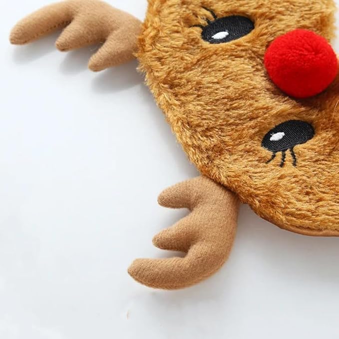 Cute Eye Mask for Sleeping Plush Cartoon Animal Sleep Plush Eye Mask Relaxation Suitable for Travel Family Party Toys for Christmas Elk Deer-Velvo Beauty