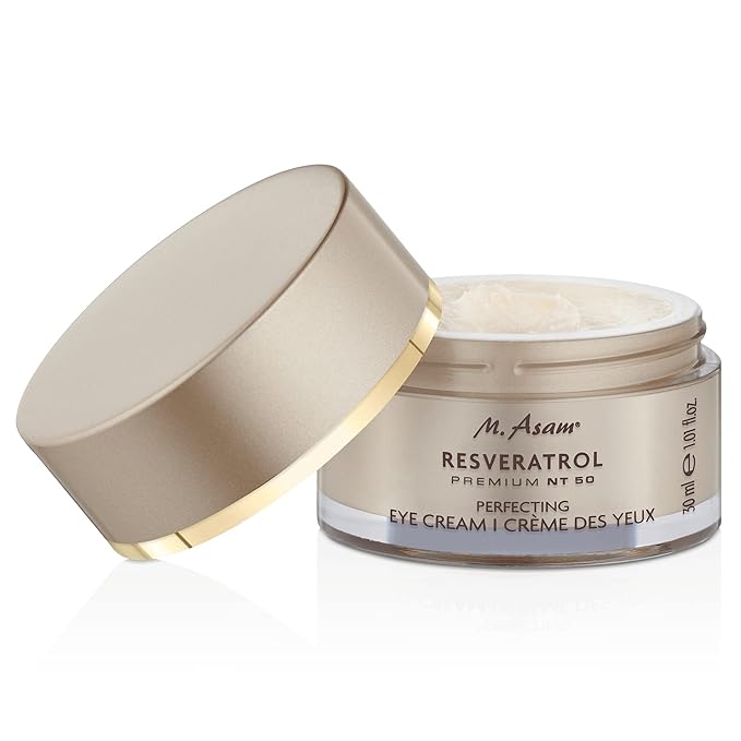 M. Asam Resveratrol Premium NT50 Perfecting Eye Cream – Anti-aging under eye cream with resveratrol & hyaluronic acid to smooth wrinkles & fine lines, vegan formula, 1.01 Fl Oz-Velvo Beauty