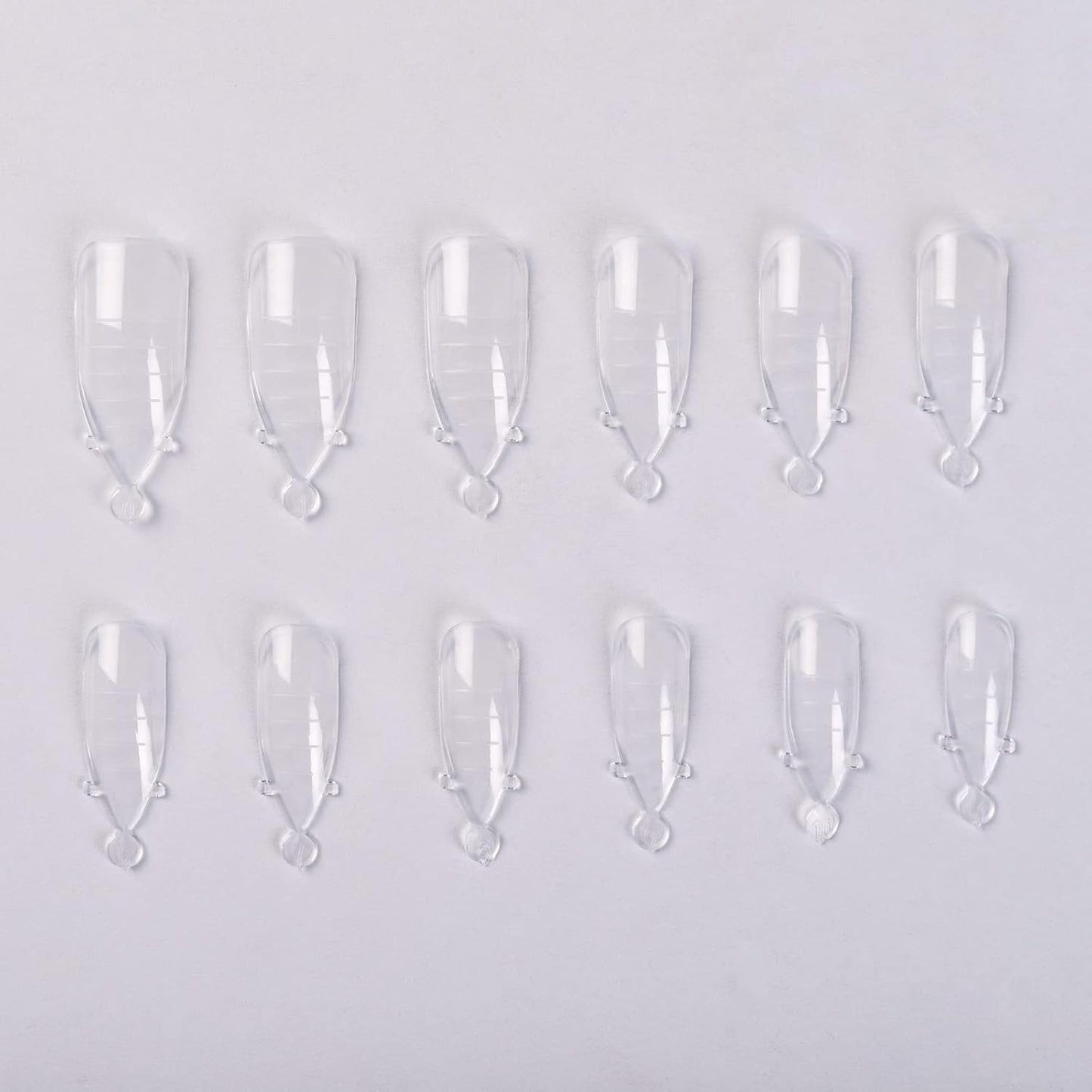 KADS 120PCS Clear Full Cover Dual Nail System Form UV Gel Acrylic Nail Art Mold Artificial Nail Tips with Scale for Extension (MODEL 9)-Velvo Beauty