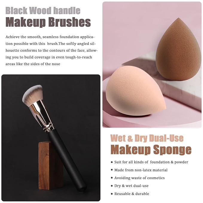 All in One Makeup Kit for Women Full Kit, Includes 12 Colors Naked Eyeshadow,Liquid Foundation, Lipstick Set, Mascara, Makeup Brush, Makeup Sponge, Eyebrow Powder, Eyebrow Soap, Eyeliner Stamp(#104)-Velvo Beauty