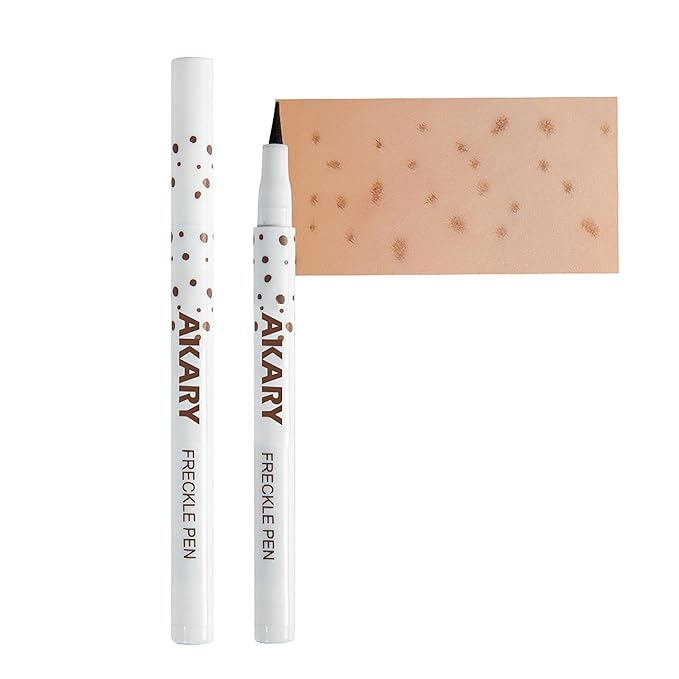 AKARY Freckle Pen Professional Lifelike Face Concealer Point Out Natural Waterproof Longlasting Soft Artificial Freckles Fine Makeup Freckle Pen Life Face Decoration (#03 Chestnut)-Velvo Beauty