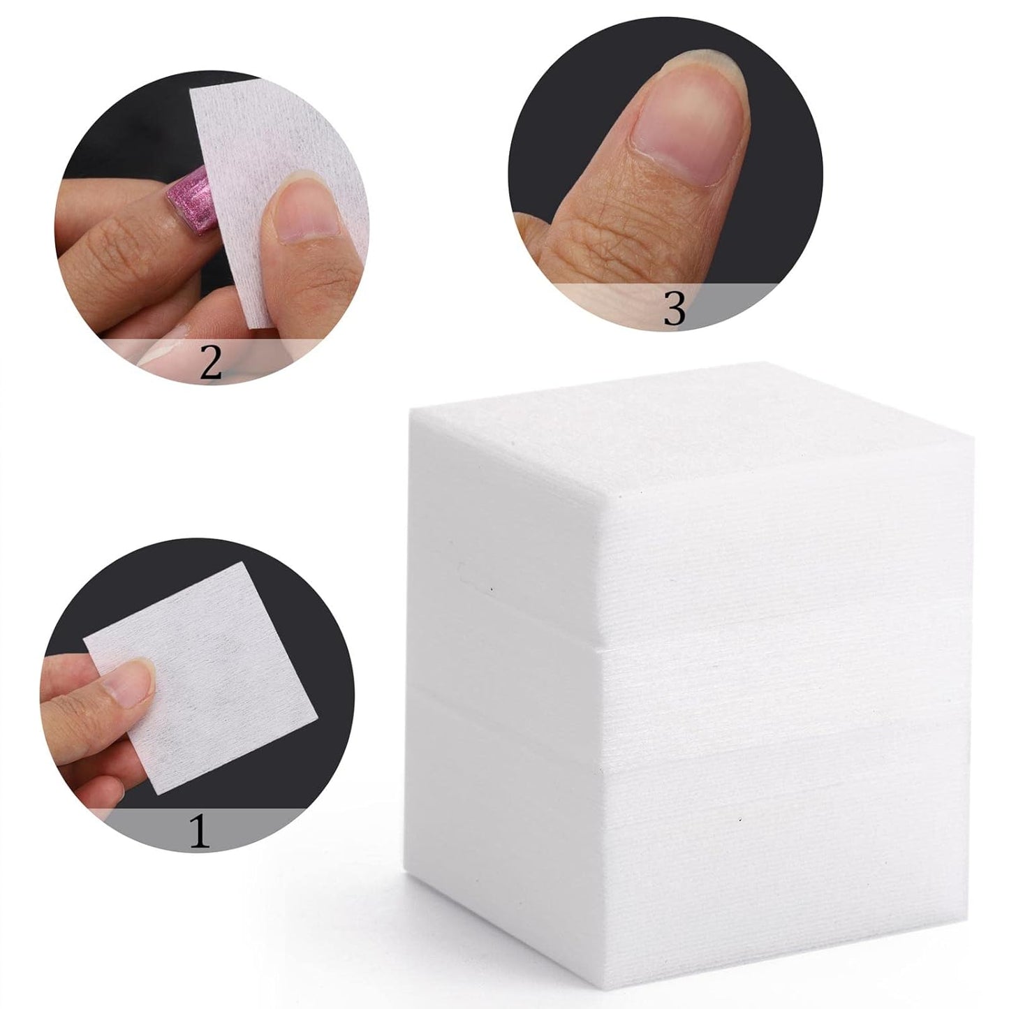 2600 Pcs Lint Free Nail Wipes for Gel Nail Disposable Nail Polish Remover Wipes Cotton Pads White, 8 Pack-Velvo Beauty