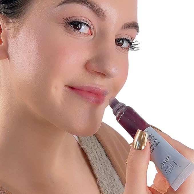 Hey Honey Skincare Trick and Treat Honey Berry Plumping Lip Balm | 2 In 1 Natural Tint with Hydrating & Moisturizing Properties | Targeting Your Lips Area Wrinkles | 0.5 oz (Honey Berry)-Velvo Beauty