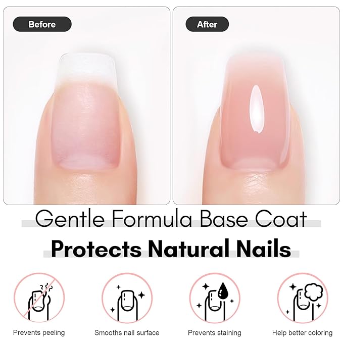 Makartt 3Pcs Builder Nail Gel with Top and Base Coat, Clear Gel Builder Kit for Nails Apex Building Thickening Strengthener Extension Rhinestone in a Bottle, UV Light Lamp Required-Velvo Beauty